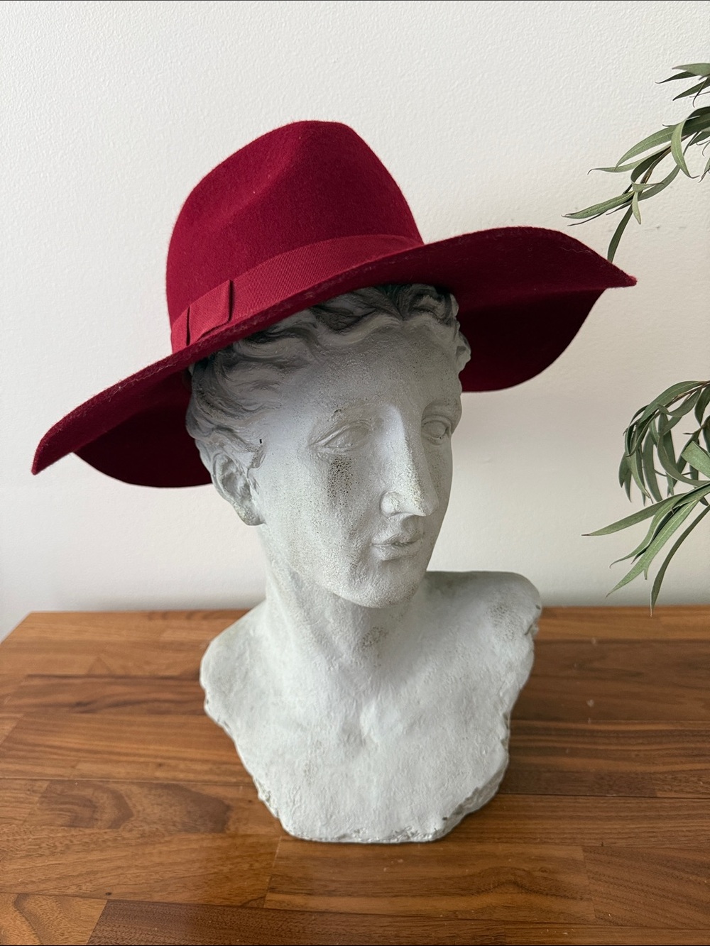 Hat Attack Wide Brim Fedora in Wine Red